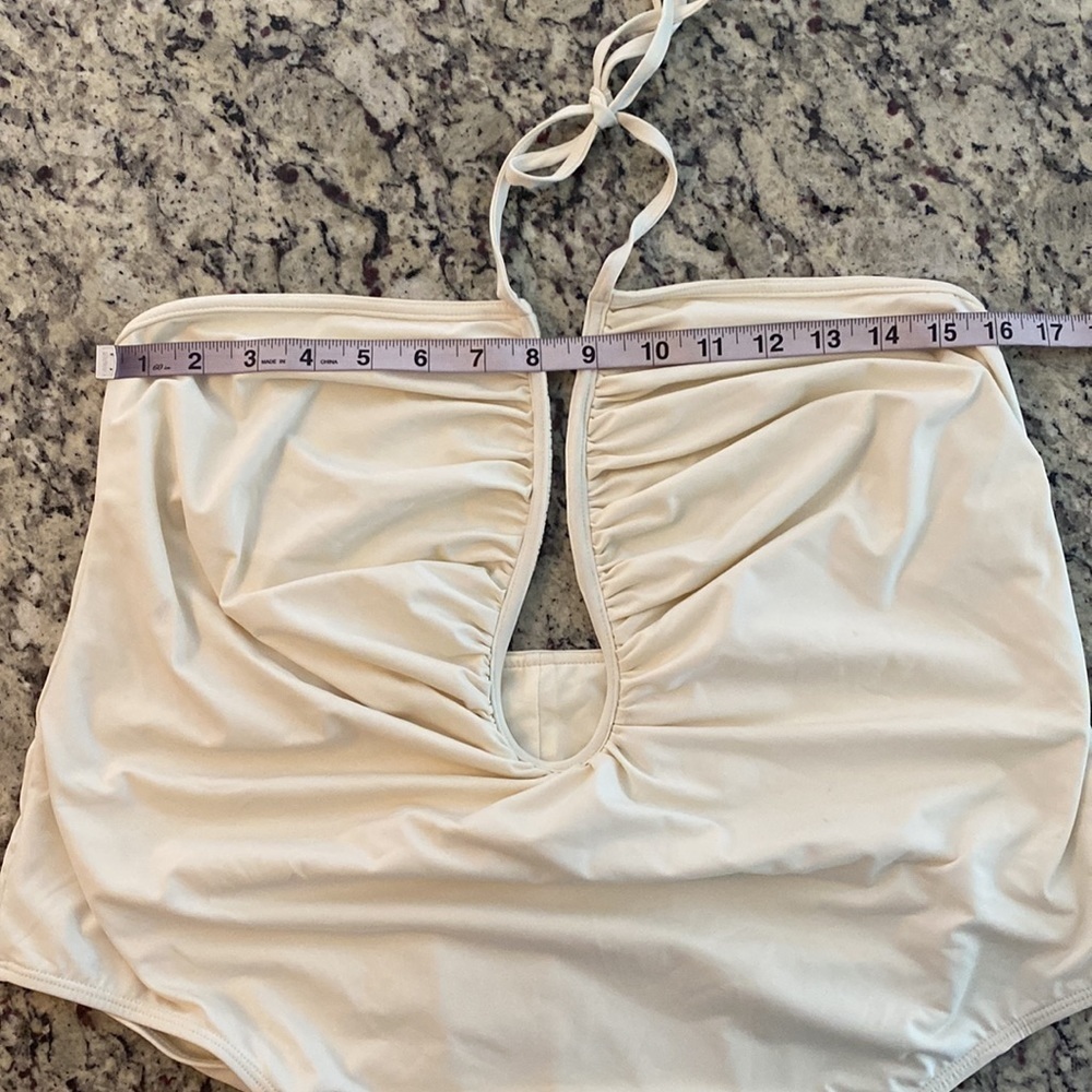 NWOT Good American Leilani Ivory Halter One Piece Swimsuit 7 4X - Picture 13 of 16